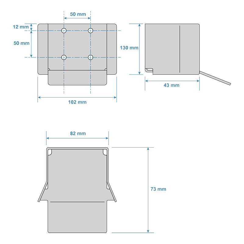 dimensiuni opritor poarta autoportanta 82 x 73 mm